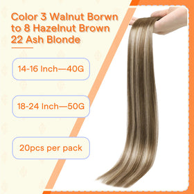 Full Shine Tape in Hair Extension packaging, showing contents
