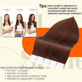 Full Shine Tape In Hair Extensions 24 Inch Cinnamon Mocha packaging