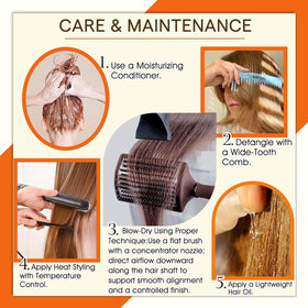 Full Shine Tape In Hair Extensions Copper Flame in different lighting