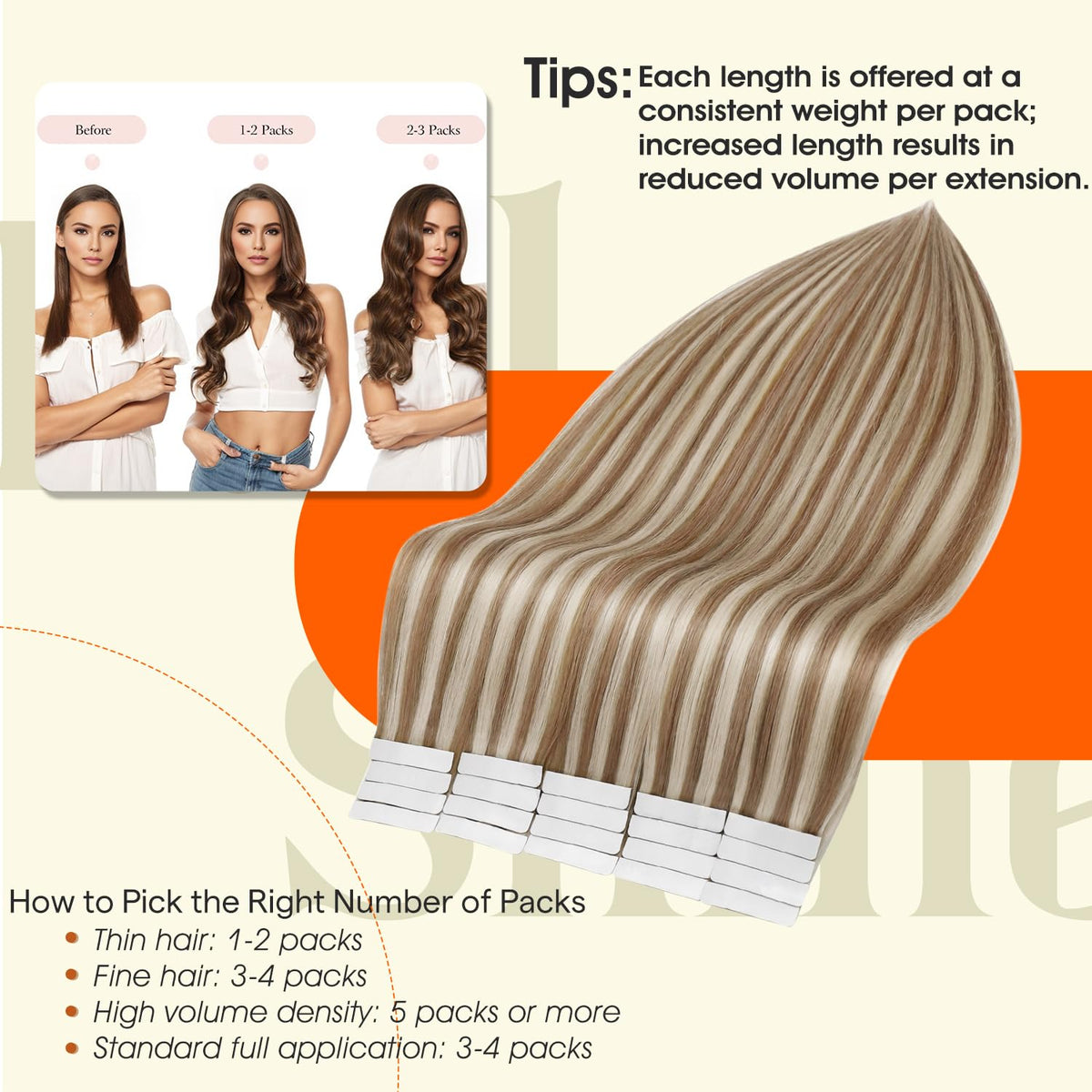 Full Shine Tape In Hair Extensions displayed in packaging