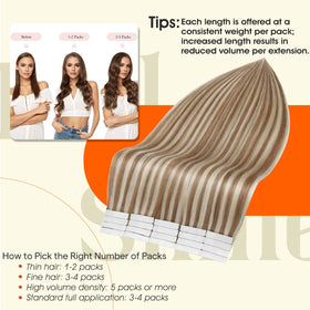 Full Shine Tape In Hair Extensions displayed in packaging
