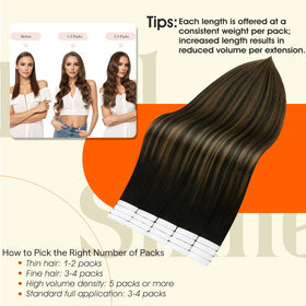 Full Shine Tape In Hair Extensions displayed in packaging