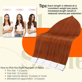 Full Shine Tape In Hair Extensions displayed in packaging