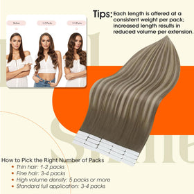 Full Shine Tape In Hair Extensions displayed in packaging
