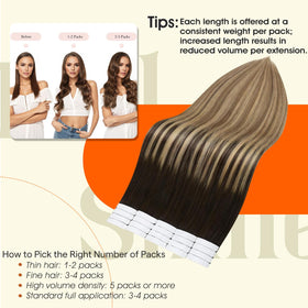 Full Shine Tape In Hair Extensions displayed in packaging