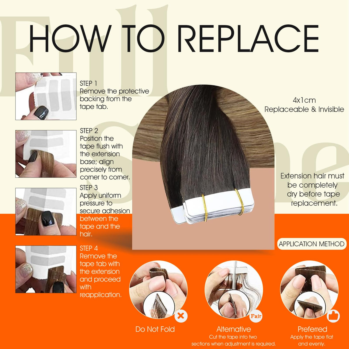 Full Shine Tape In Hair Extensions displayed on a flat surface