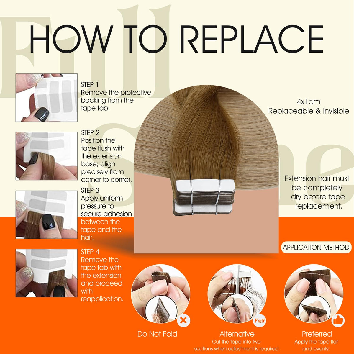 Full Shine Tape In Hair Extensions displayed on a flat surface
