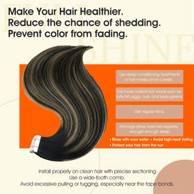 Full Shine Tape In Hair Extensions displayed on a mannequin head