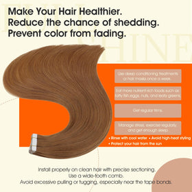 Full Shine Tape In Hair Extensions Ginger Copper packaging
