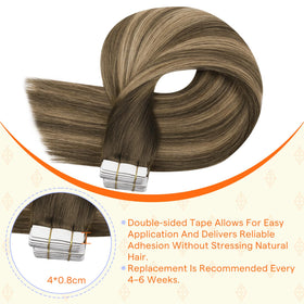 Full Shine Tape In Hair Extensions Honey Brown lifestyle image