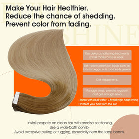 Full Shine Tape In Hair Extensions in packaging