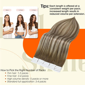 Full Shine Tape In Hair Extensions in packaging