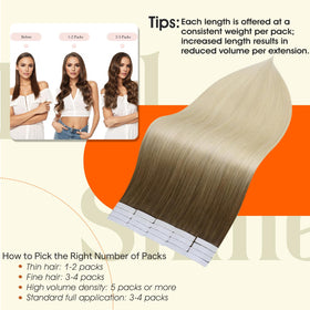 Full Shine Tape In Hair Extensions in packaging
