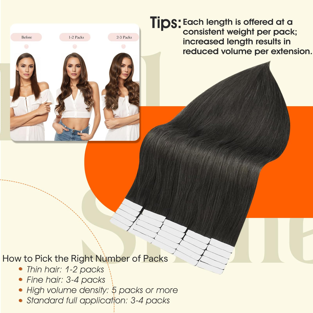 Full Shine Tape In Hair Extensions Mocha Brown in use