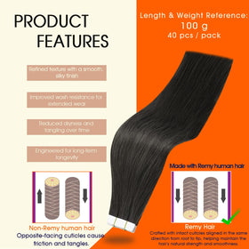 Full Shine Tape In Hair Extensions Mocha Brown packaging