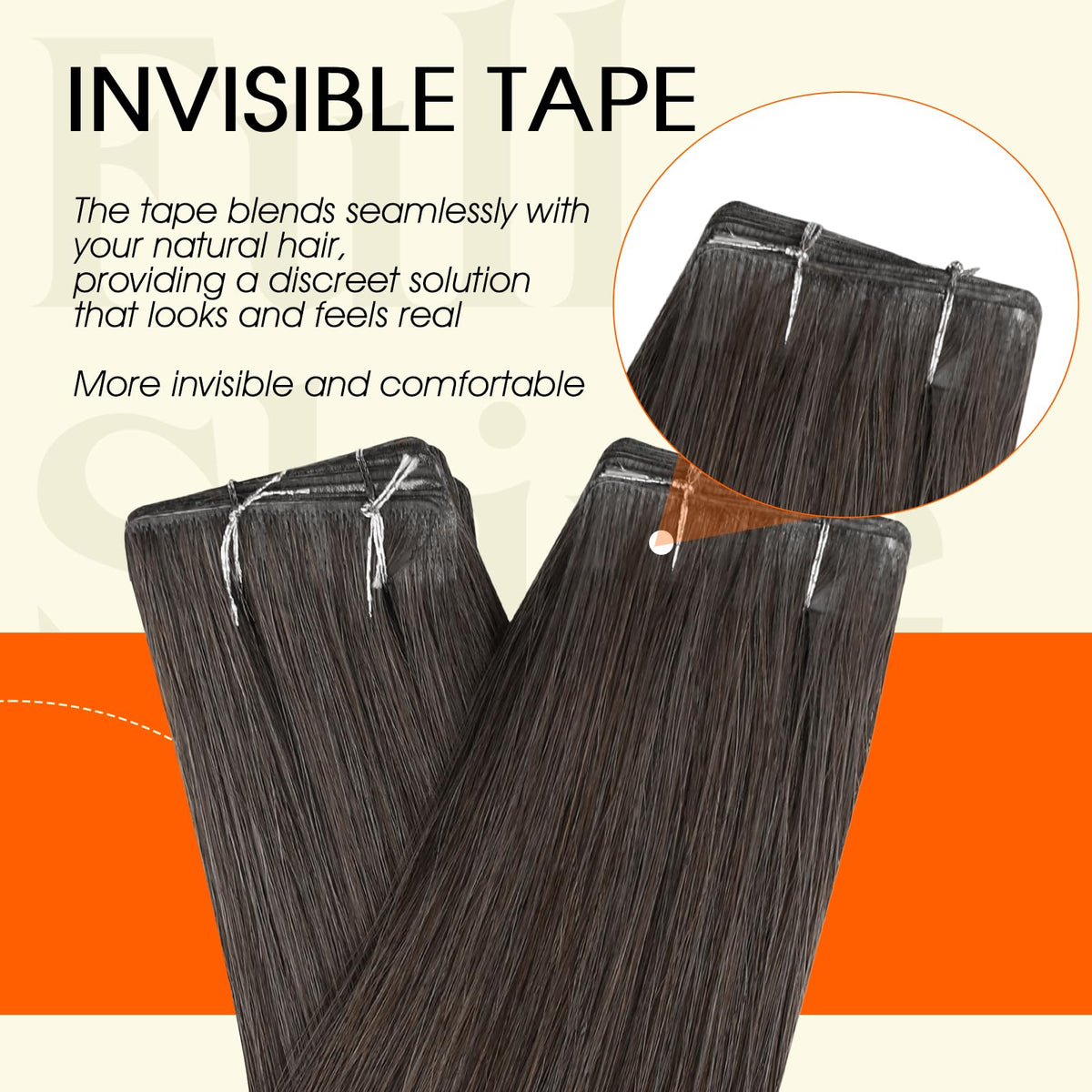 Full Shine Tape in Hair Extensions Mocha Brown packaging