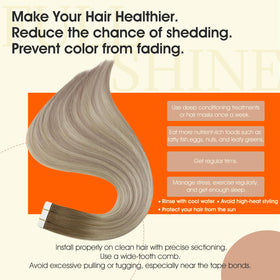Full Shine Tape In Hair Extensions packaged with instructions
