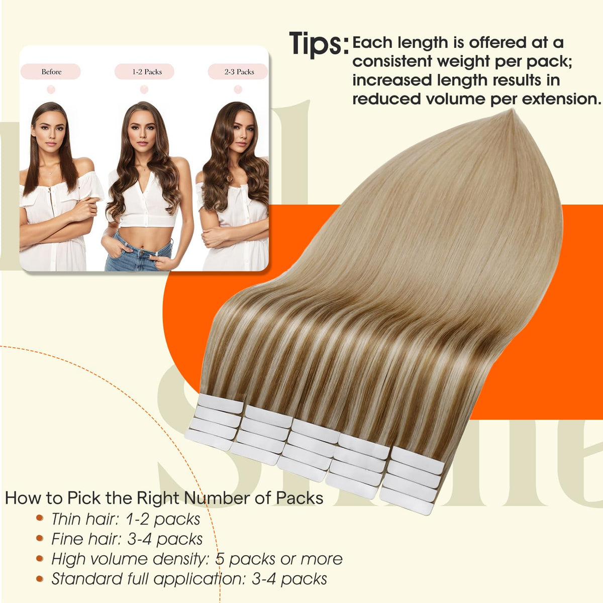 Full Shine Tape In Hair Extensions packaging