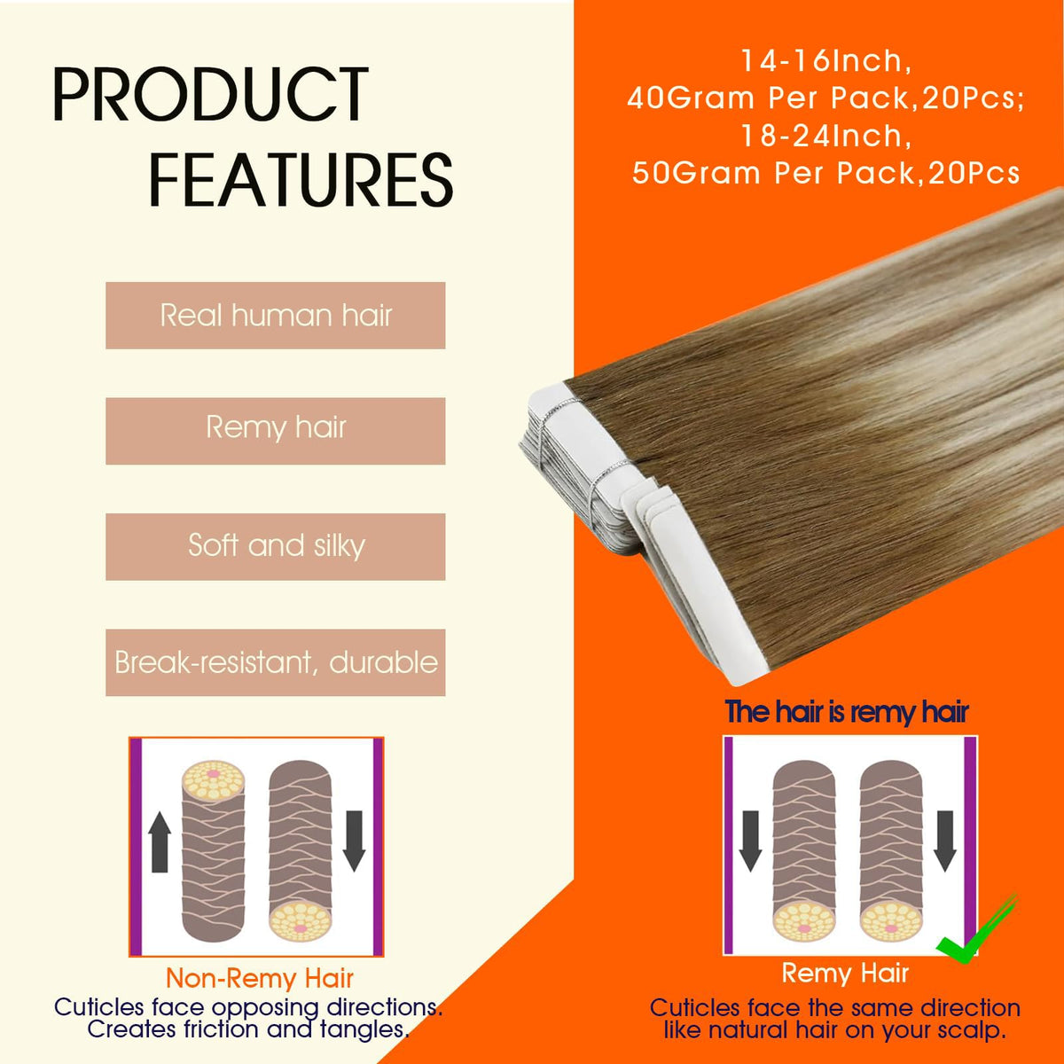 Full Shine Tape In Hair Extensions packaging