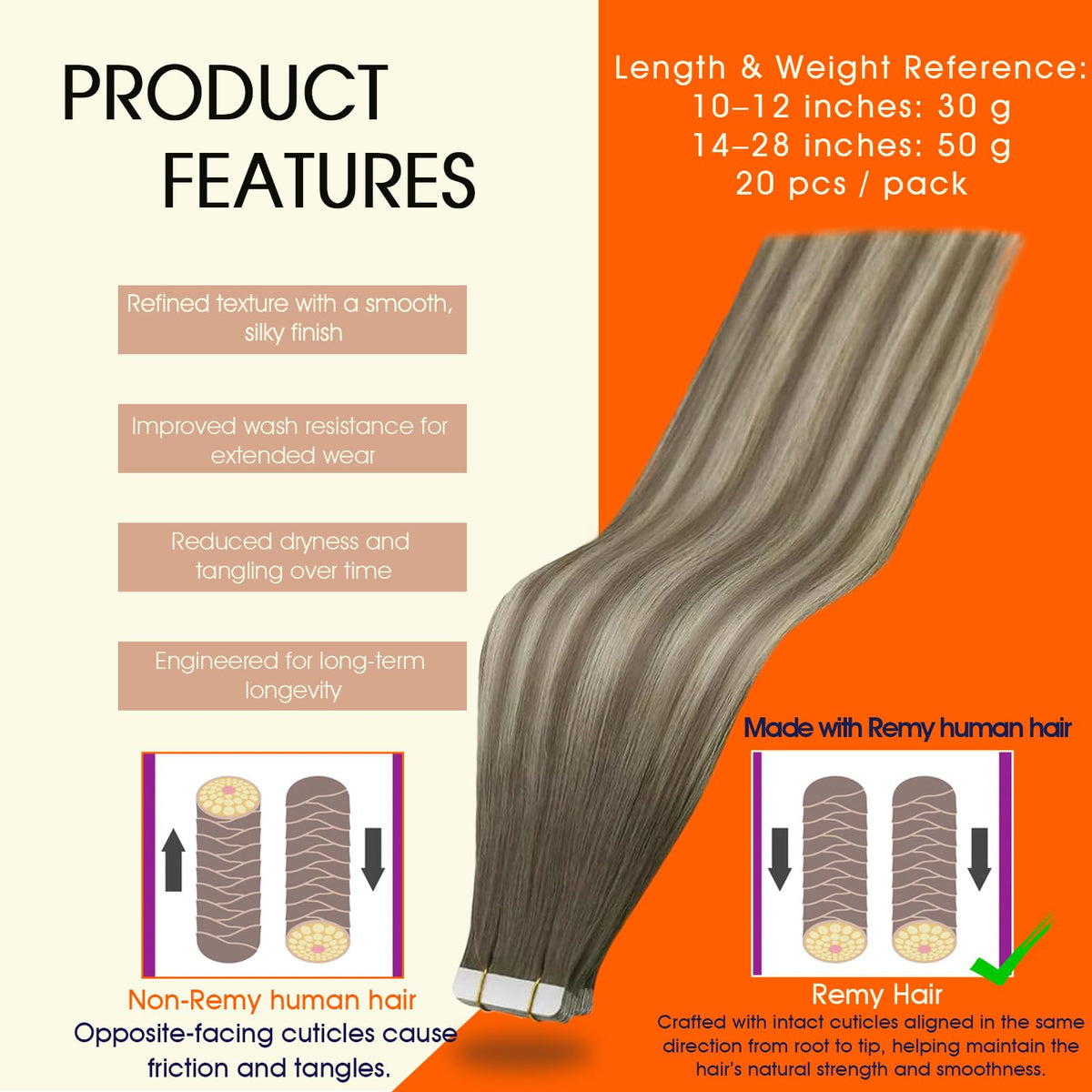 Full Shine Tape In Hair Extensions packaging