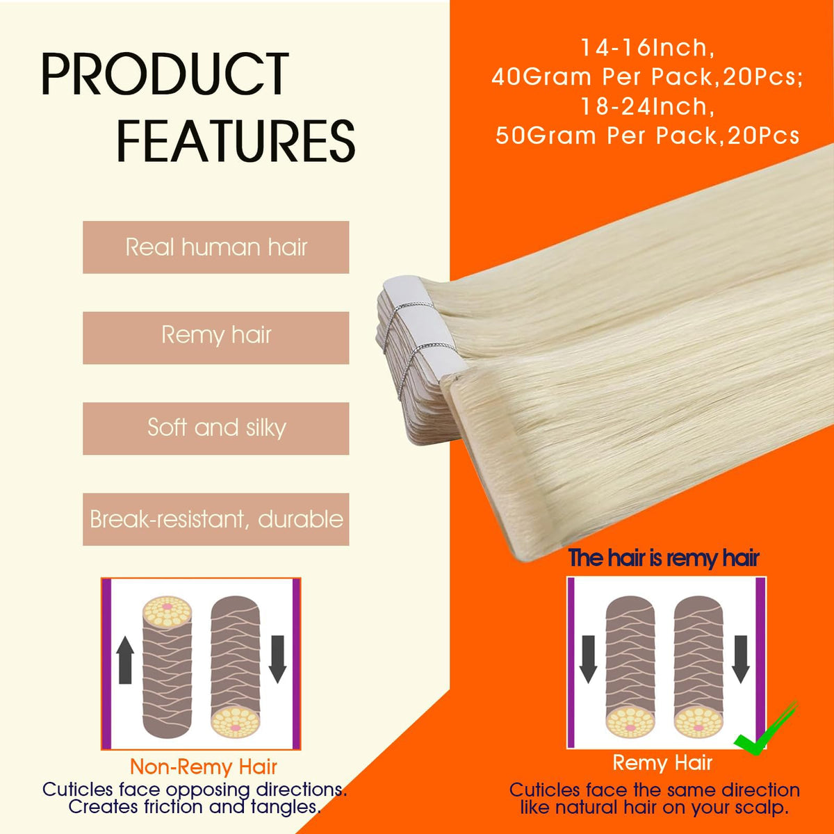Full Shine Tape In Hair Extensions packaging
