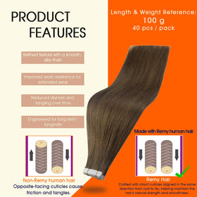 Full Shine Tape In Hair Extensions packaging side view
