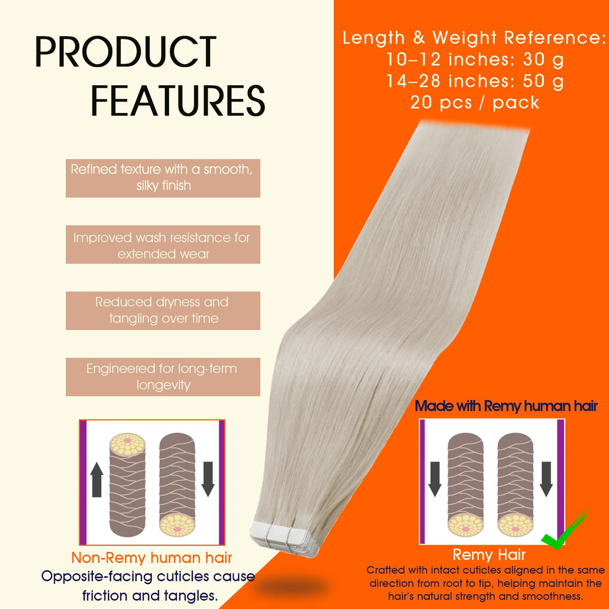 Full Shine Tape in Hair Extensions packaging with 20 pieces