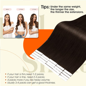Full Shine Tape In Hair Extensions showing application process
