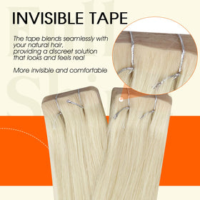 Full Shine Tape In Hair Extensions showing natural blend
