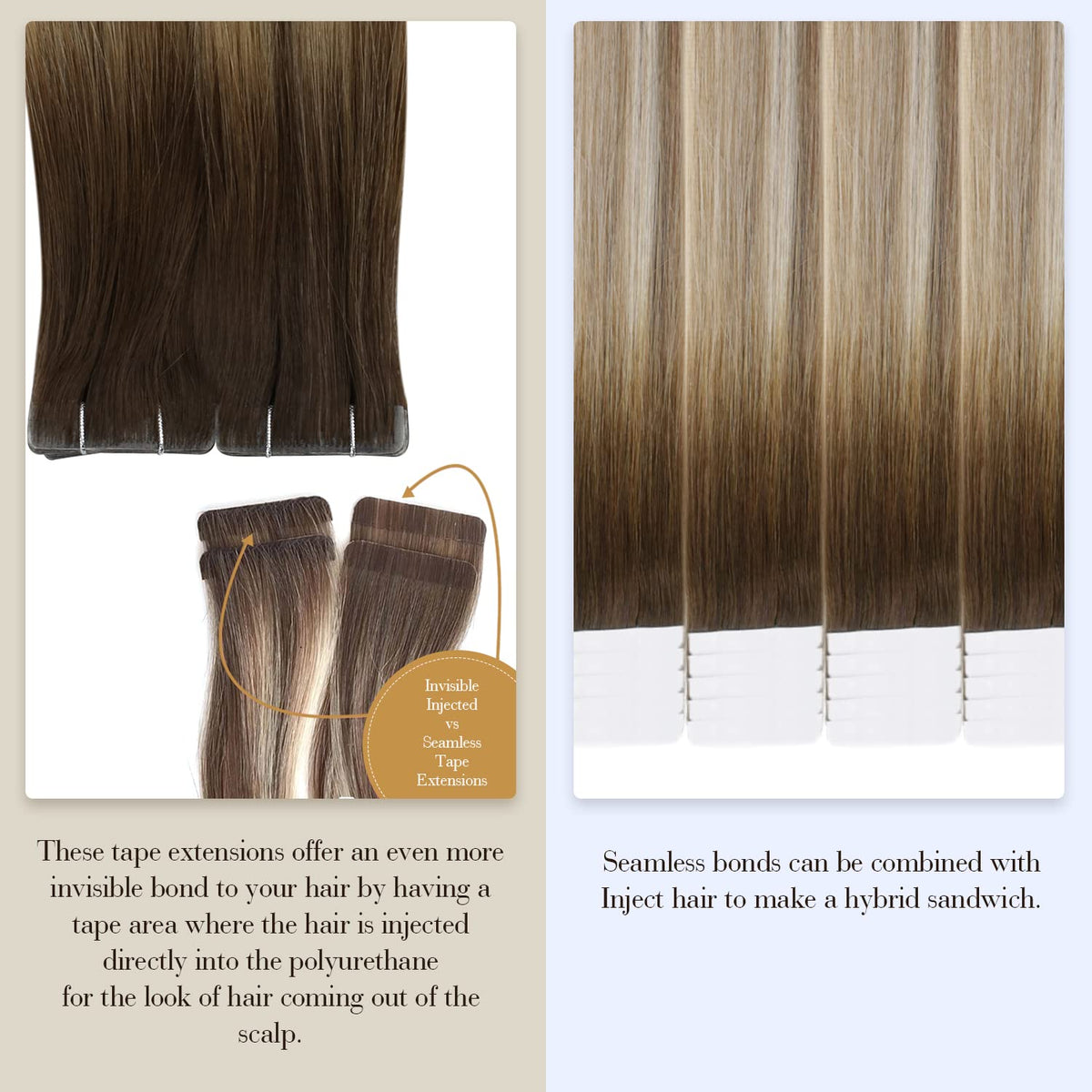 Full Shine Tape in Hair Extensions styled in hair