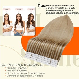 Full Shine Tape In Hair Extensions styled in soft waves