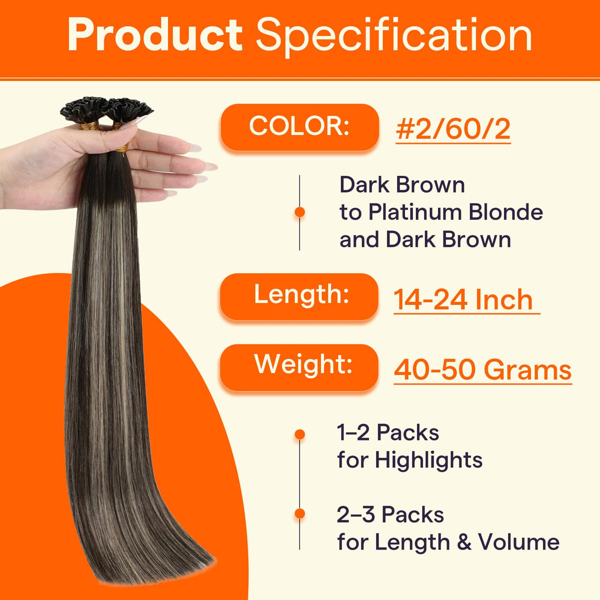 Full Shine U Tip Human Hair Extensions displayed in various shades