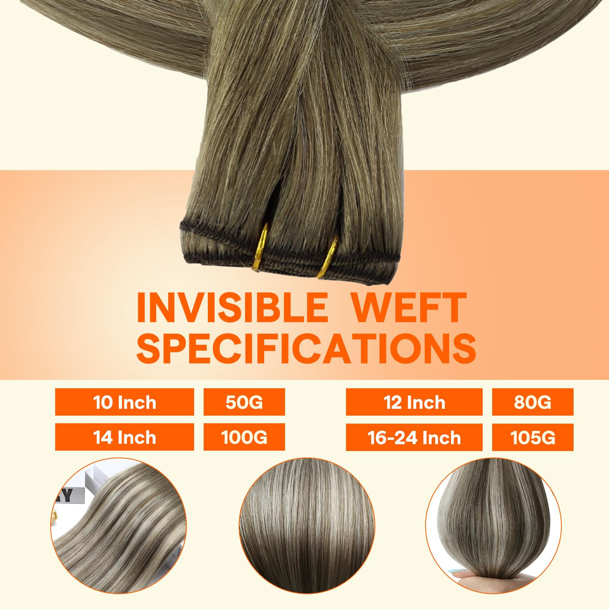 Full Shine Weft Hair Extensions 16 Inch close-up of texture