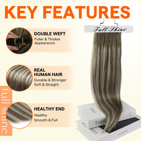 Full Shine Weft Hair Extensions 16 Inch packaging