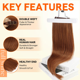 Full Shine Weft Hair Extensions 20 Inch Copper packaging