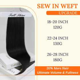 Full Shine Weft Hair Extensions 20 Inch Off Black packaging