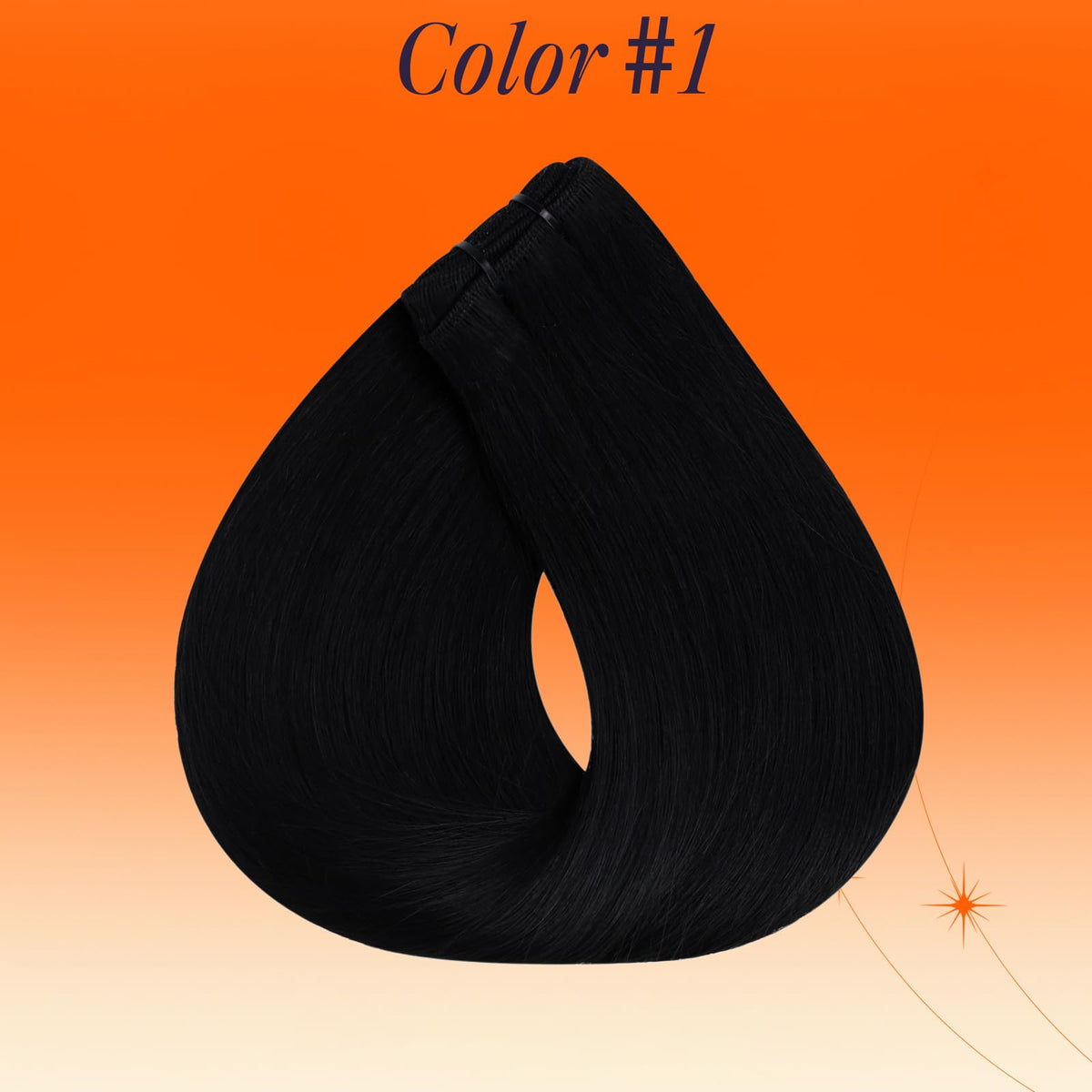 Full Shine Weft Hair Extensions 22 Inch Jet Black packaging