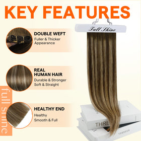 Full Shine Weft Hair Extensions 24 Inch Ombre back view