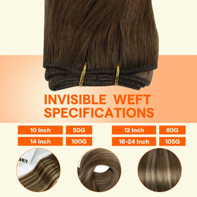 Full Shine Weft Hair Extensions 24 Inch Ombre side view