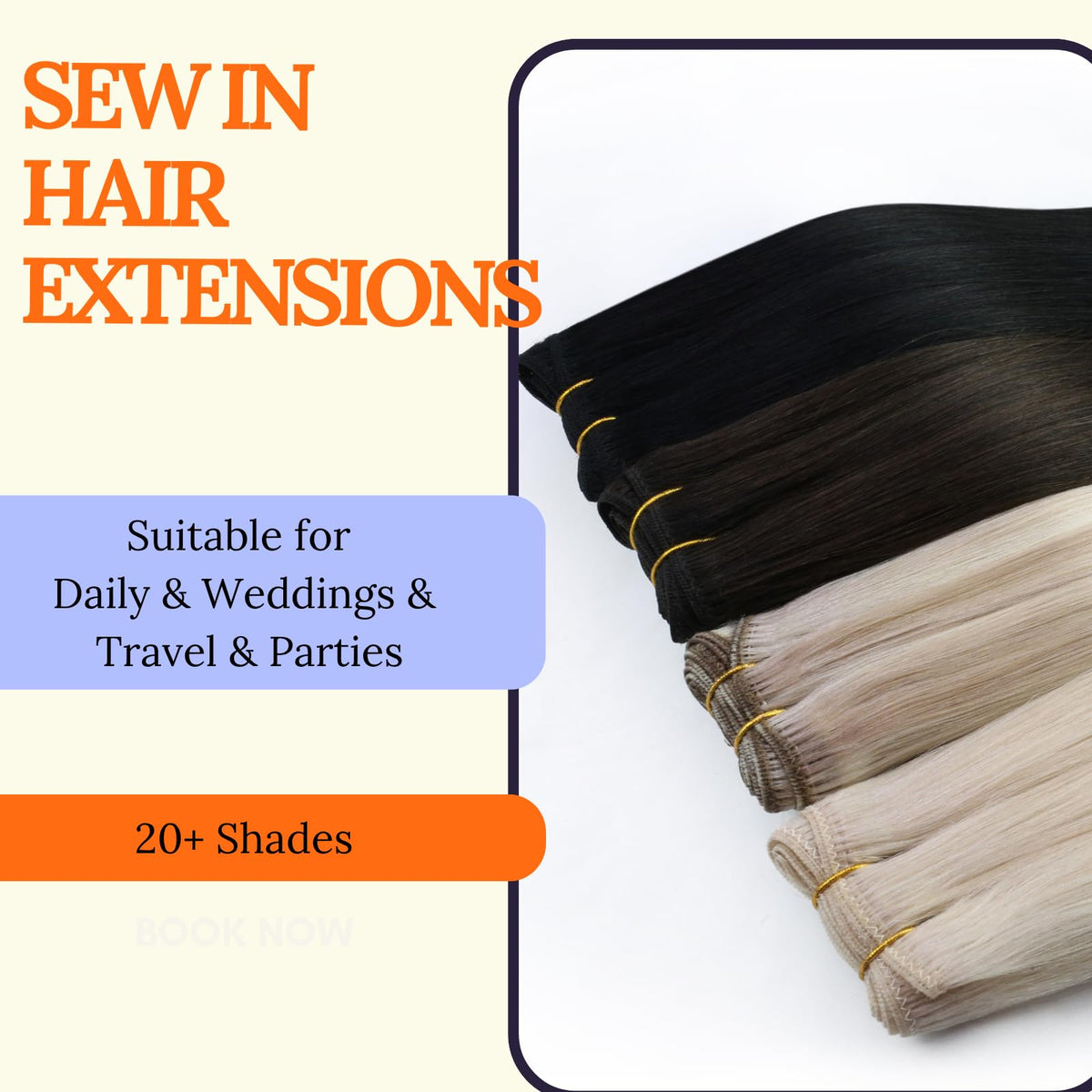 Full Shine Weft Hair Extensions 24 Inch on display