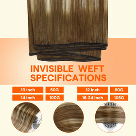 Full Shine Weft Hair Extensions close-up of texture