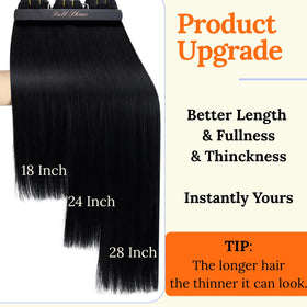 Full Shine Weft Hair Extensions displayed in natural light