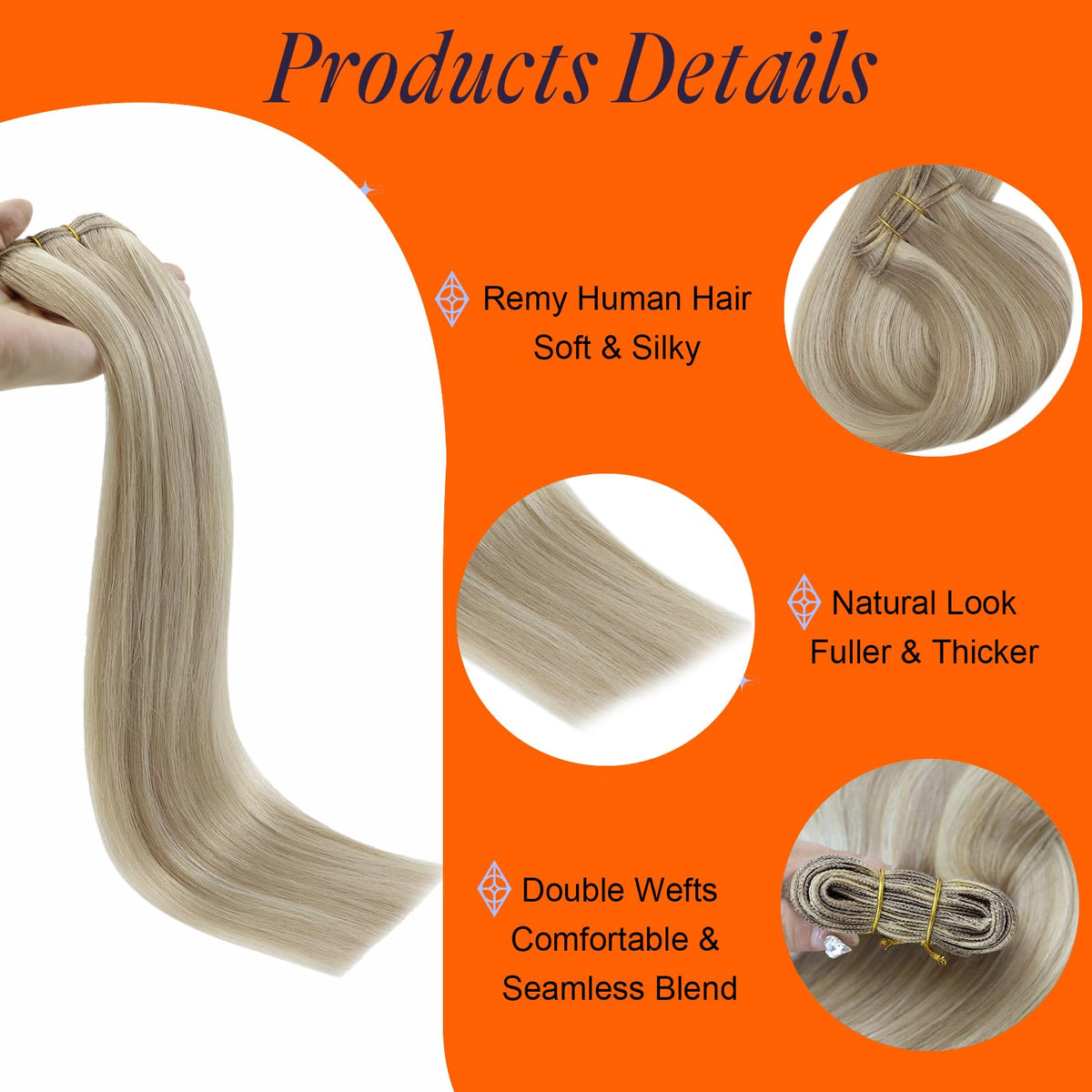 Full Shine Weft Hair Extensions displayed in various colours