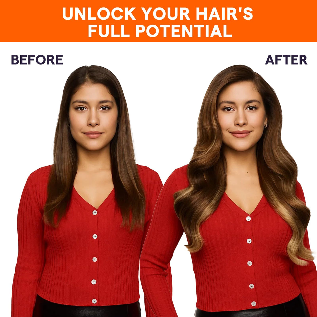 Full Shine Weft Hair Extensions displayed on a mannequin