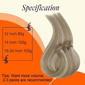 Full Shine Weft Hair Extensions in packaging