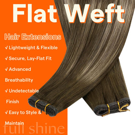 Full Shine Weft Hair Extensions packaging and contents