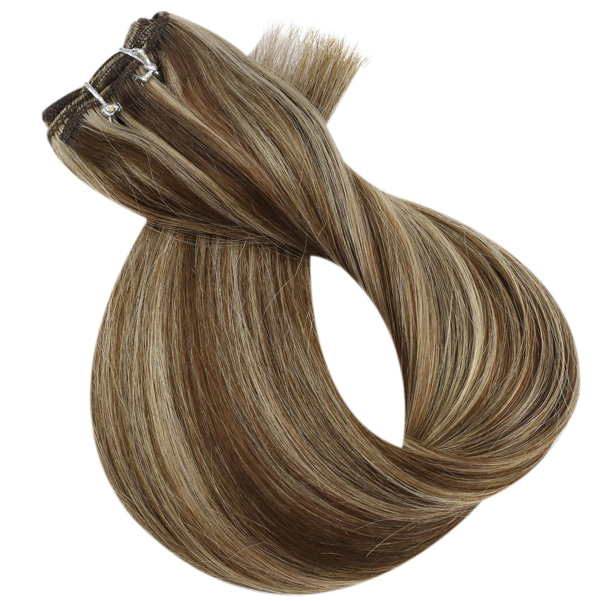 Full Shine Weft Hair Extensions styled on mannequin