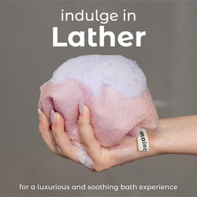 Full view of MainBasics Japanese shower towel in use