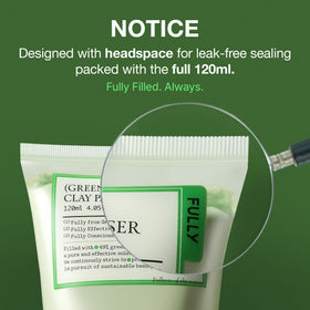 FULLY Green Tomato Pore Clay Mask Cleanser open cap showing product inside