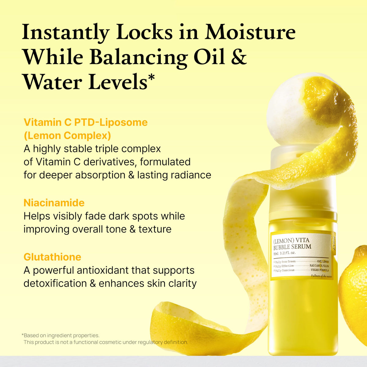 FULLY Lemon Vita Bubble Facial Serum with lemon slices